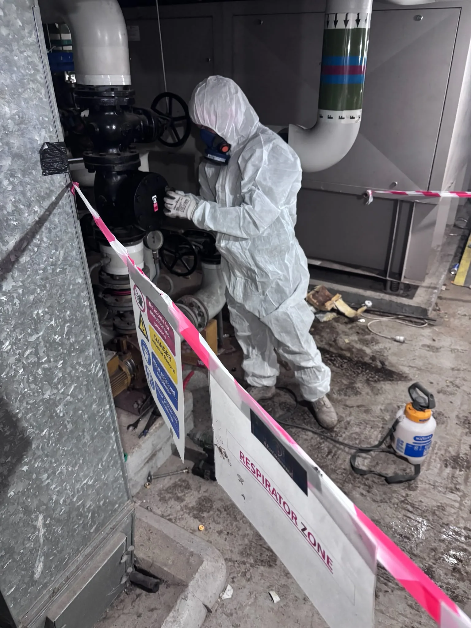 Asbestos artex removal from concrete soffit in Tottenham